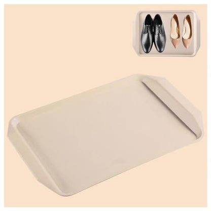 Plastic Tray 3 Pack Shoe Mat Boot Trays for Garden, Bedroom, Entrance Area, Garage Boot Mat,Khaki - color: Khaki