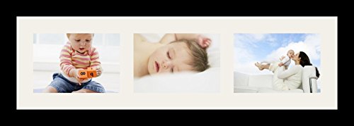 ArtToFrames Collage Photo Frame Single Mat with 3-5x7 Openings and Satin Black Frame. - color: 3 - 5x7 - (2361)