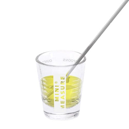Kolder Mini Measure Heavy Glass, 20-Incremental Measurements Multi-Purpose Liquid and Dry Measuring Shot Glass, Black and White, Set of 2 - color: Black/White, size: Set of 2