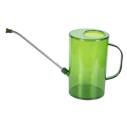 Indoor Watering Can 2L Long Spout Plant Watering Pot, PS Plastic with Scale Markings, for House Plants and Potted Plants, Green - color: Green