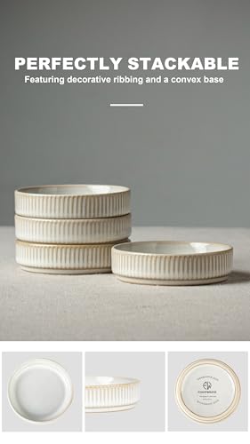 famiware Soy Sauce Dish, 4oz Dipping Bowls Set of 6, Cappuccino White | Ceramic Individual Dip Sauce Cups/Dishes/Plates, Small Serving Bowls for Side Dishes, Condiments, Sushi, Reactive Glaze - color: Cappuccino White, size: 6pcs