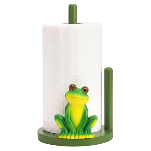 Frog Paper Towel Holder Cute Frog Kitchen Decor Countertop Toilet Paper Towel Stand 12.5 Inch Resin Decorative Funny Animal Gifts for Bathroom, Kitchen, Farmhouse, Home Decor - style: Frog