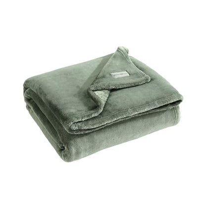Eddie Bauer - Blanket, Super Soft Reversible Sherpa & Brushed Fleece Bedding, Throw Blankets for Couch, Ideal for Lounging (Ultra Lux Solid Green) - color: Ultra Lux Solid Green