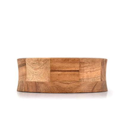 Handcrafted Acacia Wood Centerpiece Bowl – Decorative Wooden Bowl for Home Décor, Dining Tables & Living Rooms – Rustic Farmhouse Accent Décor (10" X 10" X 2.5")