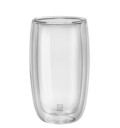 ZWILLING Sorrent 39500-078 Sorrento Double Wall Glass Latte, 11.8 fl oz (350 ml), Set of 2 Pieces, Tumbler, Insulated, Cold Insulated, Iced Tea Cup, Double Layer, Microwave Safe - color: Transparent, size: 11.8 Ounces