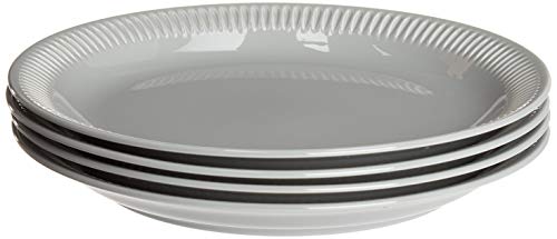 Lenox Gray Profile Stoneware 4-Piece Dinner Plate Set, 6.00 LB (892139) - size: 6.00 LB, style: Dinner Plates, Set of 4