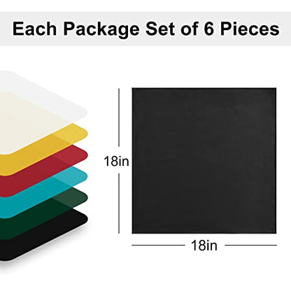 Set of 6 Cloth Napkins, 18 x 18 Inch, Soft Durable Washable Table Napkin, Ideal for Parties, Weddings and Dinners, Black - color: Black, size: 18" x 18" (Set of 6)