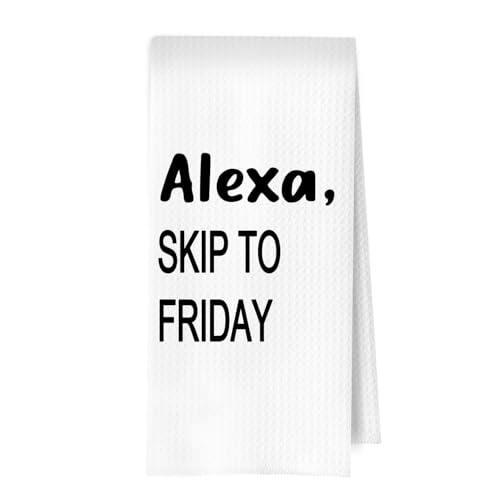 Funny Decorative Kitchen Towel - Hostess Cook Dinner Decorative Waffle Dish Towels, Hostess Gifts Hand Towels, Funny Housewarming Gifts Tea Towel, 16×24 Inches - color: Skip to Friday