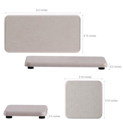 NiuYichee Set of 4 Water Absorbent Diatomite Coasters, Diatomaceous Earth Kitchen Soap Dish, Bathroom Trays, Water Absorbing Stone Used for Hand Soaps & Plants & Toiletries in The Modern Home - color: Set of 4 Light Gray