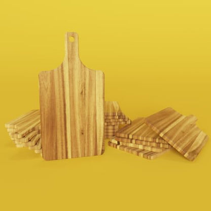 20 Pack Bulk Acacia Wood Charcuterie Boards with Handle for Events - size: 20Pcs