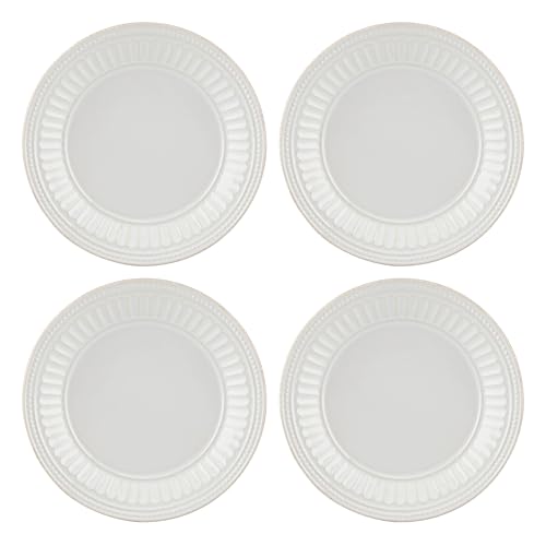 LENOX 895720 French Perle Groove Dessert Plates, Set Of 4, White - style: Dessert Plates, Set of 4