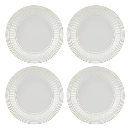 LENOX 895720 French Perle Groove Dessert Plates, Set Of 4, White - style: Dessert Plates, Set of 4
