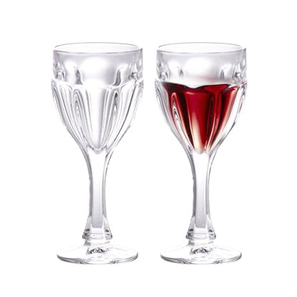 KAMMAK Crystal Red Wine Glasses Set of 2, 4.6 oz Stemmed Glasses, 781N | Hand Blown, Bordeaux Wine Glasses, Thin Rim & Long Stem, Red & White, Daily Use, Wedding or Birthday Gift for Women - size: 7KPSP781N
