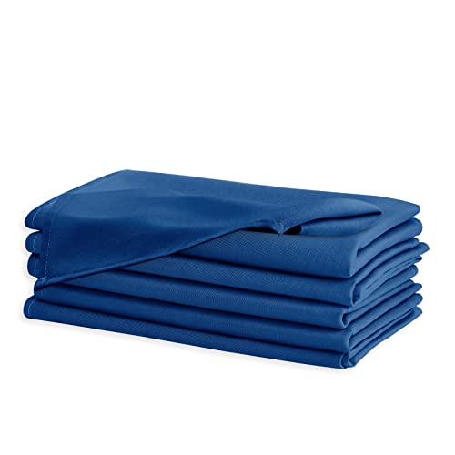 Royal Blue Cloth Napkins Set of 6, 18 x 18 Inch, Washable Dinner Napkins with Hemmed Edges for Restaurant, Wedding and Holiday - color: Royal Blue, size: 18" x 18" (Set of 6)