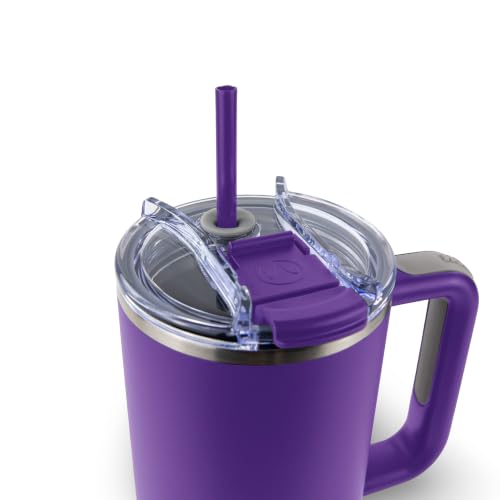 Hogg Big Swig 40oz Tumbler with Handle and Straw - Purple, 40 oz Tumbler, Insulated Cup with Handle, 40oz Water Bottle with Straw, Thermal Cups, Leak Proof Lid, Travel Mugs, Stainless Steel - color: Purple