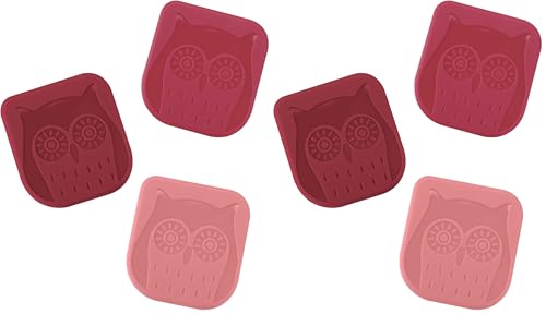 Tovolo Nylon Owl Set of 3 Pan, Reinforced Dishwashing Tool, Durable Plastic Dish Scrapers Safe for Nonstick Cookware & Cast Iron Skillets, Pink (Pack of 2) - color: Rosado
