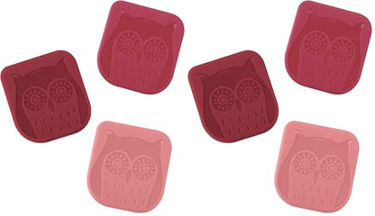 Tovolo Nylon Owl Set of 3 Pan, Reinforced Dishwashing Tool, Durable Plastic Dish Scrapers Safe for Nonstick Cookware & Cast Iron Skillets, Pink (Pack of 2) - color: Rosado