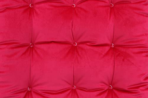 Velvet Bench Cushion for Outdoor Furniture, Anti-Slip Bottom Settee Cushions for Bay Window Loveseat Sofa, Non-Skid Rocking Chair Reclinger Car Seat Pads 17.7 L X 17.7 W, Rose Red - color: Rose Red, style: 17.7 L X 17.7 W