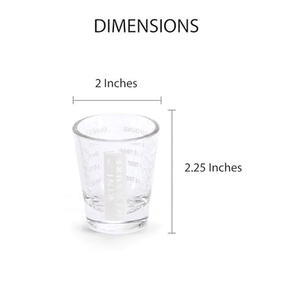 Kolder Mini Measure Heavy Glass, 20-Incremental Measurements Multi-Purpose Liquid and Dry Measuring Shot Glass, White, Set of 3 - color: White, size: Set of 3