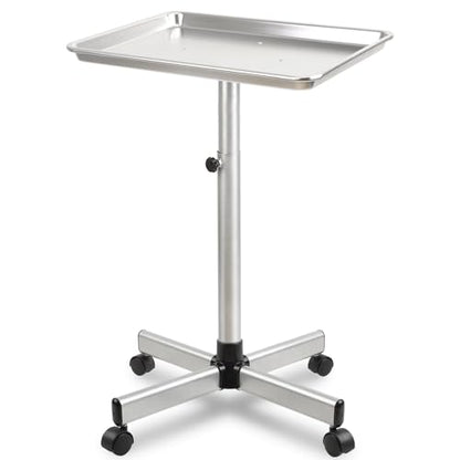 Salon Tray, Salon Color Tray with Adjustable Height, Salon Tray on Wheels, Salon Rolling Tray, Ideal Use As Tattoo Tray＆Dental Tray - color: Silver