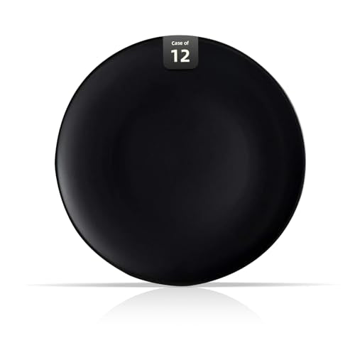 Restaurant Value, Stoneware Coupe Shape Plate 10.5", Matte Black, Case of 12 - color: Matte Black, size: Plate 10.5"