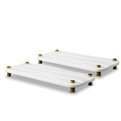 Stone Drying Tray, Diatomite Sink Caddy, White w Gold & Blk Feet | Kitchen Sink Organizer, Water Absorbing Bathroom Counter Mat, Absorbent Kitchen Soap Tray - color: White & Gold
