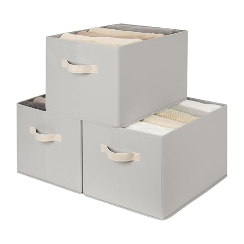 StorageWorks Storage Baskets for Shelves, Light Gray, Extra Large, 3-Pack | Closet Storage Bins, Fabric Storage Bins, Closet Organization and Storage Baskets, Organizer Bins for Clothes - color: Pale Gray, size: Extra Large
