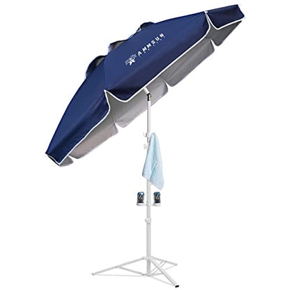 AMMSUN Shade Umbrella, Premium Portable Umbrella with Stand, 6.5ft Lightweight Free Standing Canopy for Sporting Games, Adjustable Instant Sun Protection and Easy to Carry, Navy Blue - color: Navy Blue