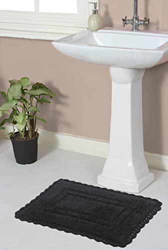Home Weavers Casual Elegance Reversible Bathmat 100% Cotton Bathroom Rugs Set, Washable Rug, Extra Soft and Absorbent Bath Rug, Kitchen Mat, Bath Mat Set, Non Slip Mat, 17"x24" Rectangle, Gray - color: Grey, size: 1'5" x 2' (Rectangular)