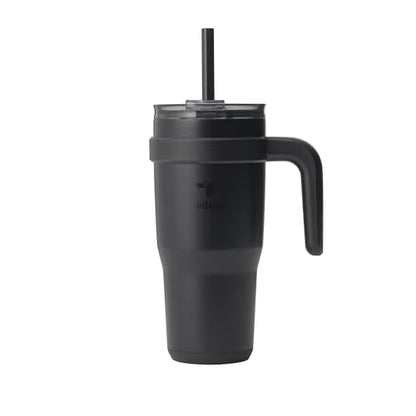 REDUCE 24 oz Stainless Steel Tumbler with Handle - Dual-Wall Vacuum Insulated Travel Mug, Sweat-Proof Lid & Reusable Straw - Keeps Drinks Cold for 24 Hrs, Fits Cupholders, Dishwasher Safe - Phantom - color: Phantom, size: 24 Ounces
