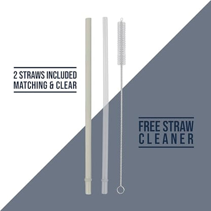 Hogg Big Swig 40oz Tumbler with Handle and Straw - Beige, 40 oz Tumbler, Insulated Cup with Handle, 40oz Water Bottle with Straw, Thermal Cups, Leak Proof Lid, Travel Mugs, Stainless Steel - color: Beige