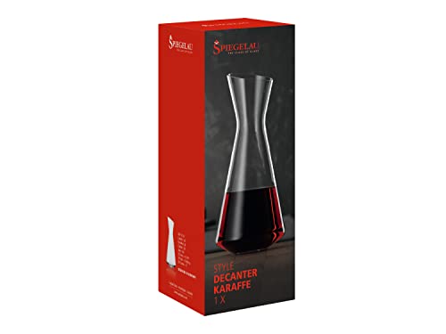 Spiegelau Style Crystal Wine Decanter, Elegant Carafe for Red and White Wine, Modern Glass Pitcher for Wedding Gifts, Housewarming, Hosting Essentials, Home Bar, 33 oz (1 L), Set of 1 - style: Decanter