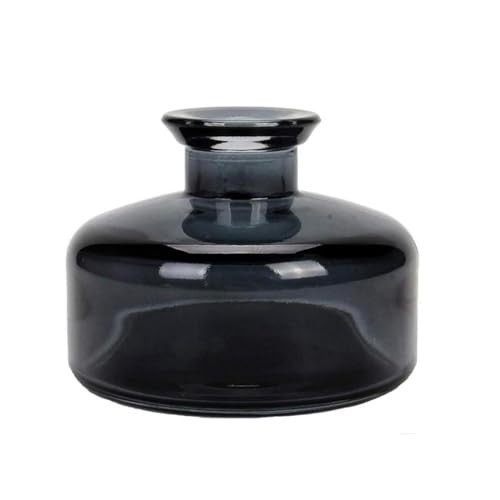 Glass Bud Vase Empty Glass Diffuser Bottles Refillable Aromatherapy Jars Small Vases for Flowers Vases Centerpiece for Wedding Home Essential Oils Office Table Decor (Black) - color: Black