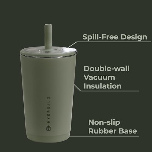 HydroJug Everyday Tumbler 14 oz, Ceramic-Lined Straw Cup, Courtyard - color: Courtyard, size: 14 Ounces