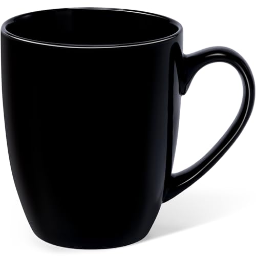 Urbanstrive 16 oz Large Coffee Mug with Handle Tea Cup Novelty Coffee Cup Idea Gift for Men Women Office Work, Black - color: Black
