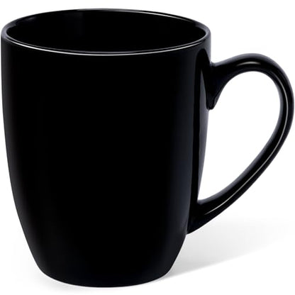 Urbanstrive 16 oz Large Coffee Mug with Handle Tea Cup Novelty Coffee Cup Idea Gift for Men Women Office Work, Black - color: Black