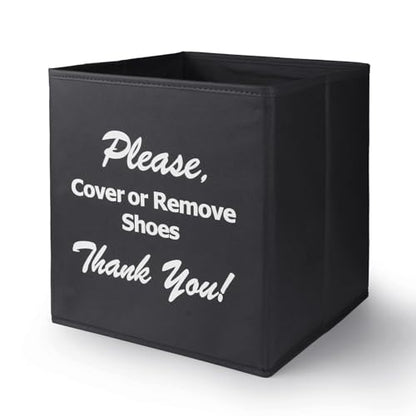Opret Large Shoe Cover Box Black, Real Estate Agent Supplies, Disposable Shoe Cover Dispenser Box for Open House, Foldable Storage Bin - color: Black