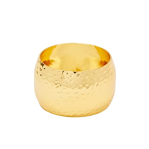 Farmlyn Creek Gold Napkin Rings - Wedding Napkin Rings & Event Decor - Durable Metal Holders - Reusable Cloth Bands - 1.8 x 1.8 in, Zinc Metal, Pack of 12