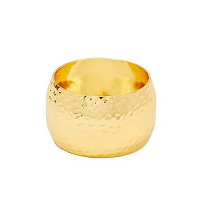 Farmlyn Creek Gold Napkin Rings - Wedding Napkin Rings & Event Decor - Durable Metal Holders - Reusable Cloth Bands - 1.8 x 1.8 in, Zinc Metal, Pack of 12