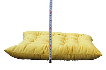 Velvet Bench Cushion for Outdoor Furniture, Anti-Slip Bottom Settee Cushions for Bay Window Loveseat Sofa, Non-Skid Rocking Chair Reclinger Car Seat Pads 17.7 L X 17.7 W, Yellow - color: Yellow, style: 17.7 L X 17.7 W