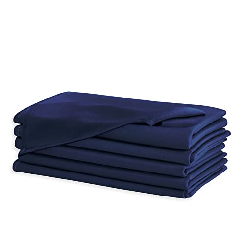 Cloth Napkins Set of 6, 18 x 18 Inch, Washable Navy Blue Dinner Napkins with Hemmed Edges for Restaurant, Wedding and Holiday - color: Navy, size: 18" x 18" (Set of 6)