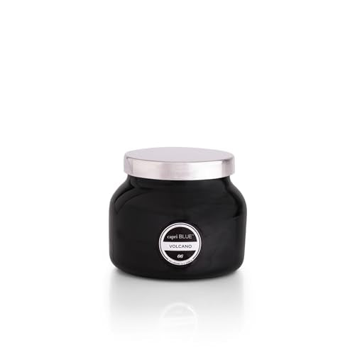 Capri Blue Volcano Scented, Glass Jar Candles for Home with Tropical Fruit & Sugared Citrus, Soy Wax Blend, Black Color (8 Oz) - color: Black, size: 8 oz