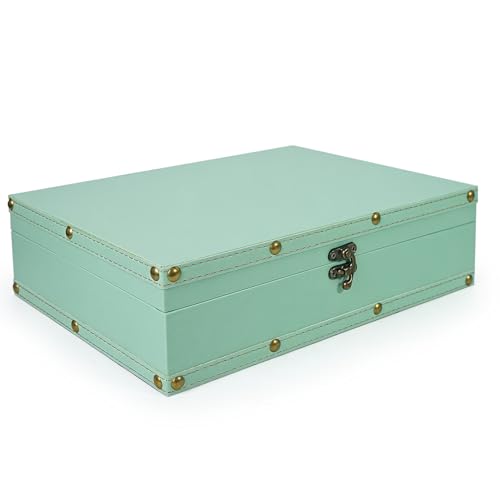 DreamsEden Wooden Decorative Storage Box in Serene Green, Vintage Jewelry Keepsake Box for Home Office Decor Minimalist Style - color: Green