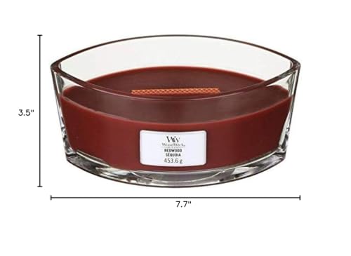WoodWick Redwood Holiday Candle Gifts for Women and Men, 16 oz Ellipse Candle with Crackling Wick - color: Redwood, size: 16oz