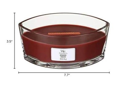 WoodWick Redwood Holiday Candle Gifts for Women and Men, 16 oz Ellipse Candle with Crackling Wick - color: Redwood, size: 16oz