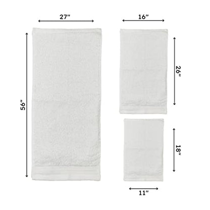 Kaufman - Personalized Hotel Quality Towels Embroidered (2 Bath Towel, 2 Hand Towel, & 2 Fingertip) White Towel 6 pc Set with Monogrammed Letter 100% Cotton for Bathroom,and Spa (His/Hers)
