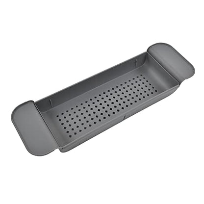 Expandable Bathtub Caddy, Multifunction Bath Tray with Secure Grips for Tub Edge, a Bathtub Organizer Rack with Dedicated Book Wine Phone Holder Bathtub (Gray) - color: Gray
