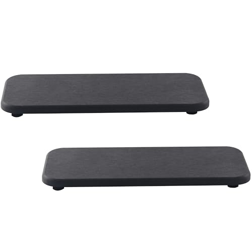 NiuYichee 2 Pcs Sink Stone Soap Trays, Water Absorbing Diatomite Tray Used for Hand Soap/Cosmetic Bottles/Dish Soap in the Kitchen/Bathroom Sink Countertop, Fast Dry Stone Tray with Non-Slip Pads - color: Dark Gray, size: 9" x 4" without groove
