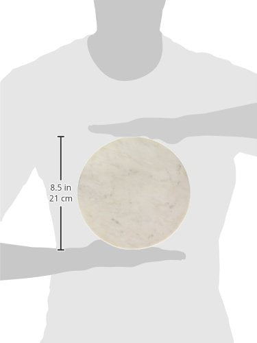 Round Marble Cheese/Cutting Board - color: White, size: 8"L x 8"W