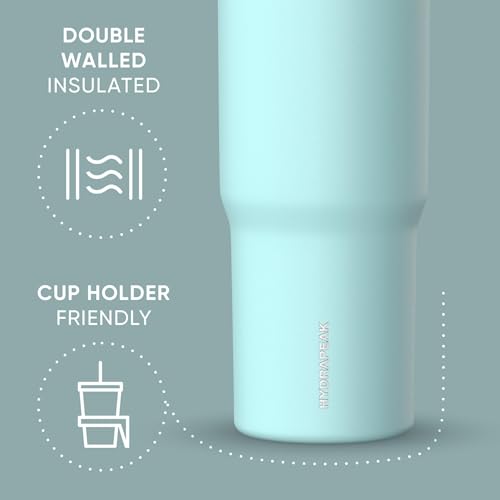 Hydrapeak Nomad 32oz Stainless Steel Insulated Travel Tumbler with Handle & Straw Lid, Leakproof, Cupholder Friendly, Back to School, College Dorm, Gym & Everyday Hydration, Cold 24 Hours (Alpine) - color: Alpine